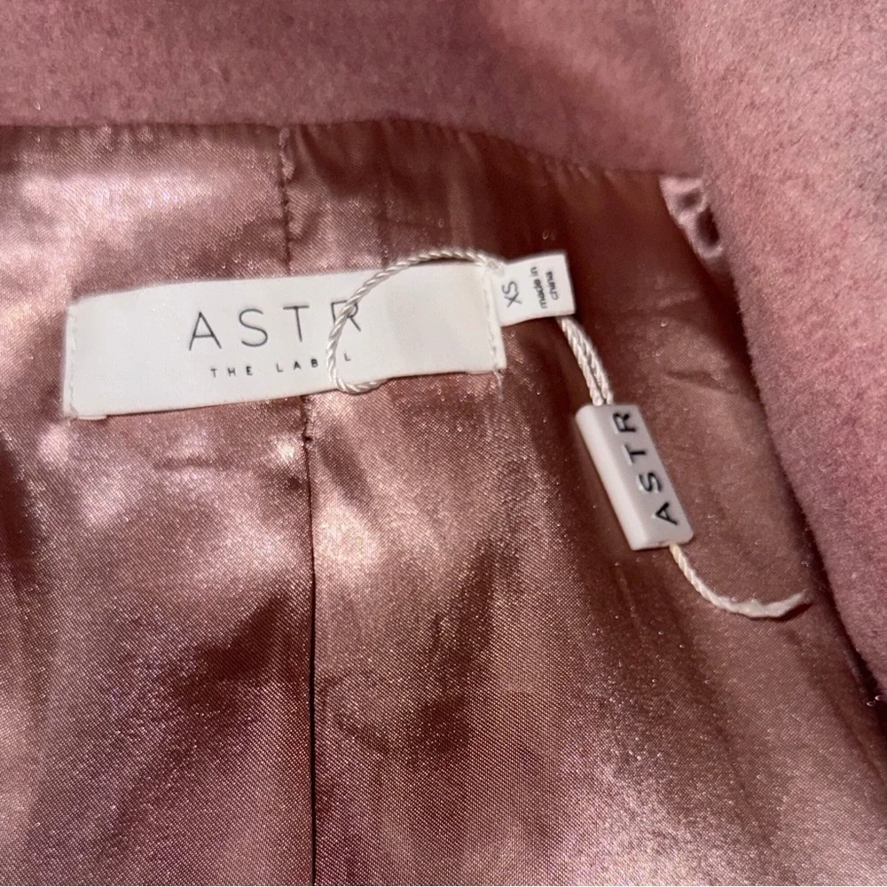 NWOT ASTR The Label Rhea Coat Dusty Pink Wool Blend Jacket Women's Size: XS